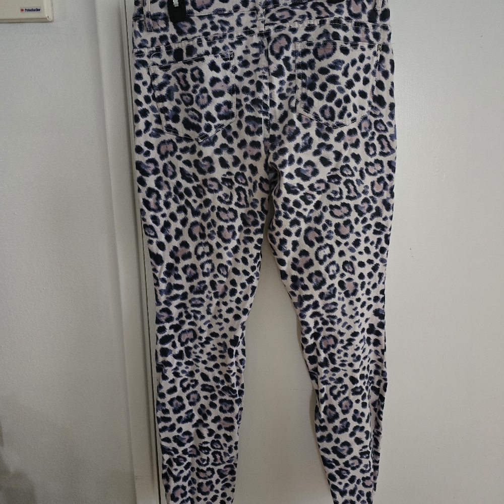 Victoria's Secret Blue and PURPLE Leopard Print Straight Leg Jeans